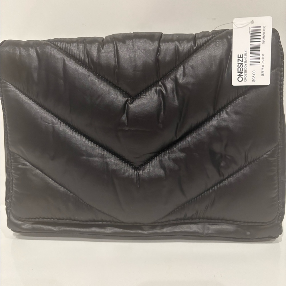 Athleta X Caraa Quilted Black Nylon Puffer Crossbody NWT